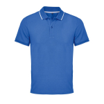 Polo de algodón unisex con raya de contraste 200g/m² SOL'S PALERMO color azul real