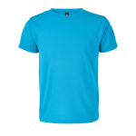 Camiseta de poliéster reciclado infantil de deporte 150g/m² SOL'S SPRINT color azul cian