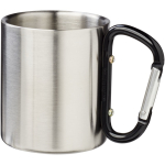 Taza aislante doble pared con mosquetón integrado 200ml color negro