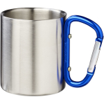 Taza aislante doble pared con mosquetón integrado 200ml color azul