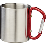 Taza aislante doble pared con mosquetón integrado 200ml color rojo