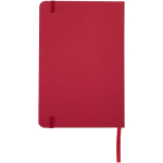 Libreta con cierre elástico y cinta del mismo color A5 hojas a puntos color rojo segunda vista trasera