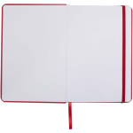 Libreta con cierre elástico y cinta del mismo color A5 hojas a puntos color rojo tercera vista frontal