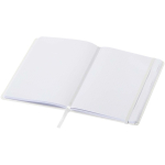Libreta con cierre elástico y cinta del mismo color A5 hojas a puntos color blanco segunda vista