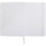 Libreta con cierre elástico y cinta del mismo color A5 hojas a puntos color blanco tercera vista frontal