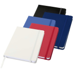 Libreta con cierre elástico y cinta del mismo color A5 hojas a puntos color azul real segunda vista varios colores