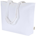 Bolsa tote de algodón con cremallera y asas largas 320 g/m2 color blanco segunda vista