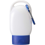 Crema solar FPS30 con mosquetón integrado y aroma a vainilla 30ml color azul tercera vista frontal
