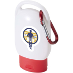Crema solar FPS30 con mosquetón integrado y aroma a vainilla 30ml color rojo