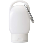 Crema solar FPS30 con mosquetón integrado y aroma a vainilla 30ml color blanco tercera vista frontal