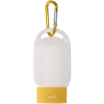 Crema solar FPS30 con mosquetón integrado y aroma a vainilla 30ml color amarillo segunda vista frontal
