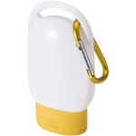 Crema solar FPS30 con mosquetón integrado y aroma a vainilla 30ml color amarillo