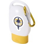 Crema solar FPS30 con mosquetón integrado y aroma a vainilla 30ml color amarillo