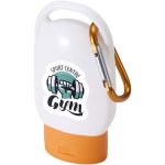 Crema solar FPS30 con mosquetón integrado y aroma a vainilla 30ml color naranja