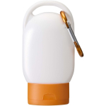 Crema solar FPS30 con mosquetón integrado y aroma a vainilla 30ml color naranja tercera vista frontal