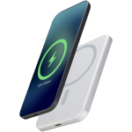 Power bank magnética compacta que carga sin cables 5.000 mAh color plateado