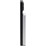 Power bank magnética compacta que carga sin cables 5.000 mAh color plateado vista lateral