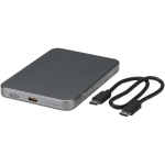 Power bank magnética compacta que carga sin cables 5.000 mAh color plateado brillante segunda vista