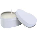 Vela en lata con forma de corazón con aroma a vainilla 40g color blanco