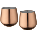 Juego de dos tazas en acero inoxidable con acabado en oro rosa 540ml color rosa