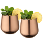 Juego de dos tazas en acero inoxidable con acabado en oro rosa 540ml color rosa segunda vista