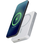 Cargador portátil magnético en aluminio reciclado 10.000 mAh color plateado