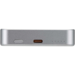 Cargador portátil magnético en aluminio reciclado 10.000 mAh color plateado vista detalle 1