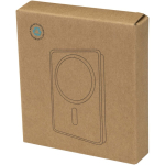Cargador portátil magnético en aluminio reciclado 10.000 mAh color plateado segunda vista con caja