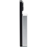 Cargador portátil magnético en aluminio reciclado 10.000 mAh color plateado vista lateral