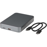 Cargador portátil magnético en aluminio reciclado 10.000 mAh color plateado brillante segunda vista