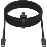 Cable USB-C de nylon trenzado con carga rápida Xtorm 100W color negro tercera vista frontal