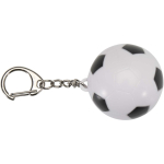 Llavero con bálsamo labial forma de pelota de fútbol FPS15 vainilla color negro tercera vista frontal