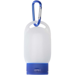 Gel de manos portátil con mosquetón y con aroma cítrico 30ml color azul segunda vista frontal