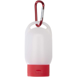 Gel de manos portátil con mosquetón y con aroma cítrico 30ml color rojo segunda vista frontal