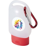 Gel de manos portátil con mosquetón y con aroma cítrico 30ml color rojo