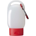 Gel de manos portátil con mosquetón y con aroma cítrico 30ml color rojo tercera vista frontal
