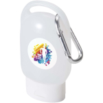 Gel de manos portátil con mosquetón y con aroma cítrico 30ml color blanco