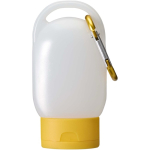 Gel de manos portátil con mosquetón y con aroma cítrico 30ml color amarillo tercera vista frontal