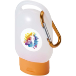 Gel de manos portátil con mosquetón y con aroma cítrico 30ml color naranja