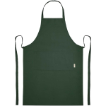 Delantal de algodón con doble bolsillo y tejido 200 g/m2 color verde oscuro segunda vista frontal