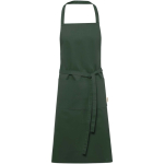Delantal de algodón con doble bolsillo y tejido 200 g/m2 color verde oscuro
