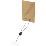 Cable de carga tipo C con lanyard de muñeca y carga rápida 20W color negro vista impresión tampografía