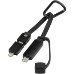 Cable de carga 3 en 1 con mosquetón y carga rápida de 65W color negro tercera vista