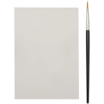 Cuaderno para colorear con paleta de acuarelas y pincel color blanco segunda vista frontal