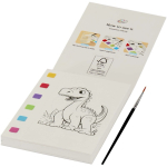 Cuaderno para colorear con paleta de acuarelas y pincel color blanco