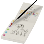 Cuaderno para colorear con paleta de acuarelas y pincel color blanco segunda vista