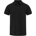 Polo unisex manga corta de algodón con tejido mixto 220 g/m2 Elevate color negro segunda vista frontal