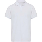Polo unisex manga corta de algodón con tejido mixto 220 g/m2 Elevate color blanco segunda vista frontal