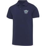 Polo unisex manga corta de algodón con tejido mixto 220 g/m2 Elevate color azul marino vista impresión serigrafía