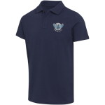 Polo unisex manga corta algodón orgánico certificado 180 g/m2 Elevate color azul marino vista impresión serigrafía